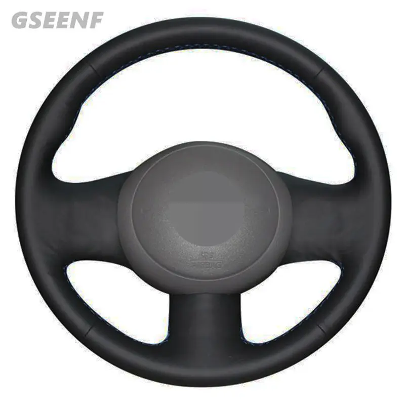 Чехол рулевого колеса автомобиля для Nissan March Sunny Versa 2013 черная искусственная кожа