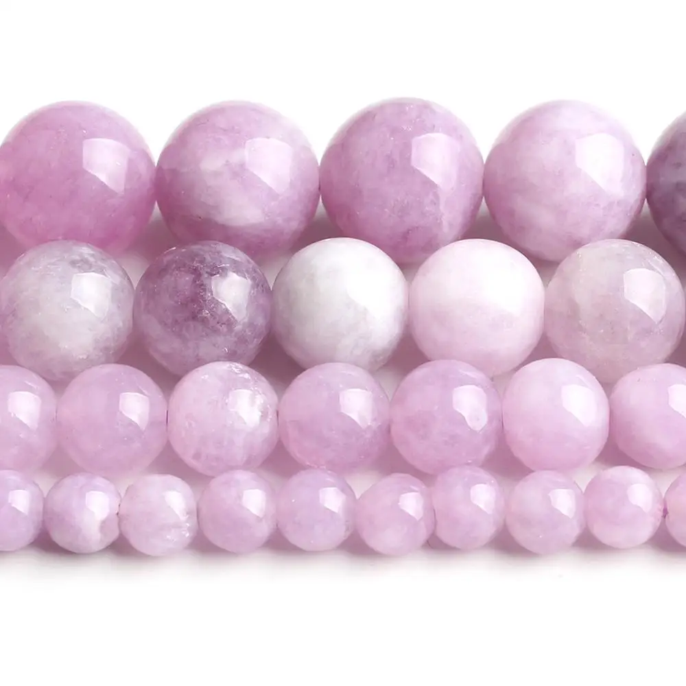 Круглые Бусины Из Натурального фиолетового ангелитового кварца 4/6/8/10 мм