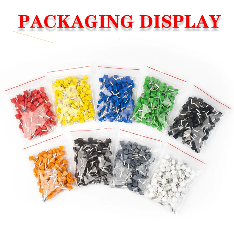 100 шт. двойная проволочная Труба 0 5 ~ мм² холоднопрессованная Изолированная