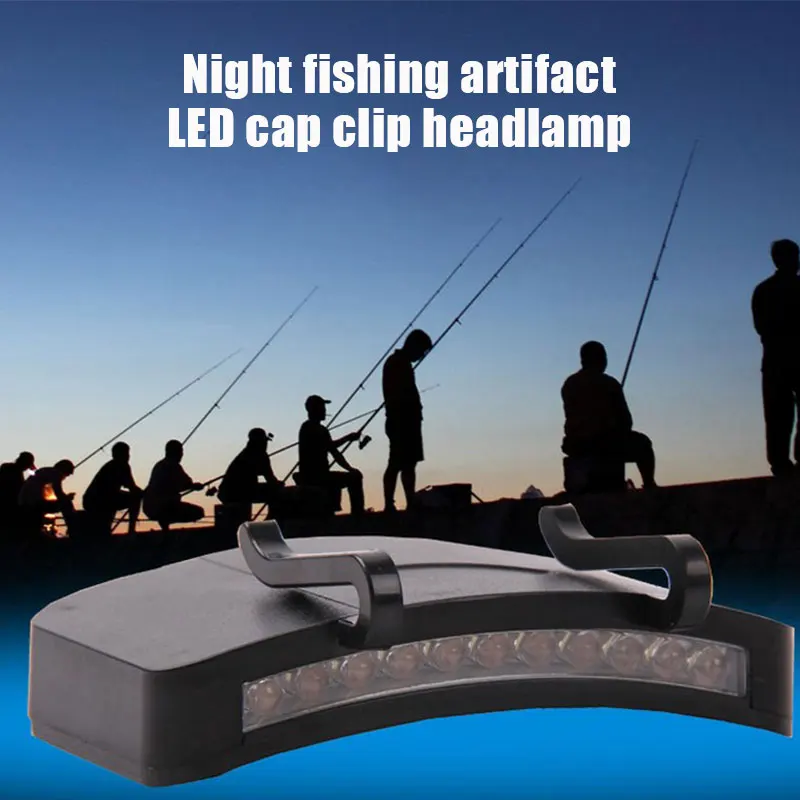 

Portable LED Cap Clip Headlamp Hat Brim Mini Head Light Lamp for Outdoor Fishing
