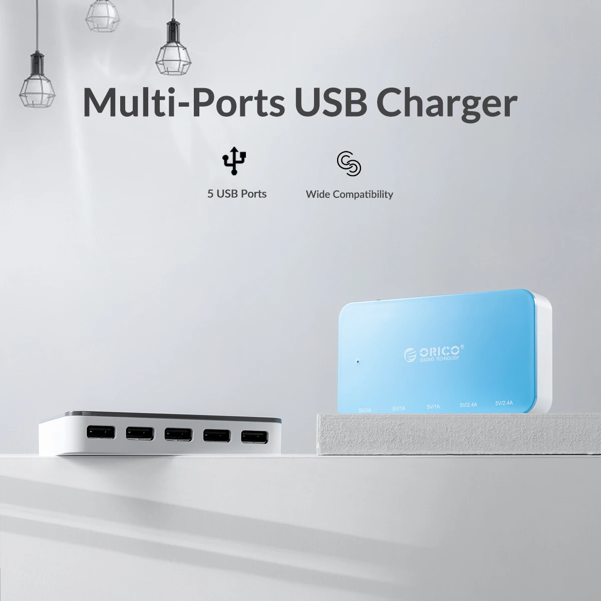 Зарядное устройство ORICO с 5 USB-портами и поддержкой быстрой зарядки | Мобильные