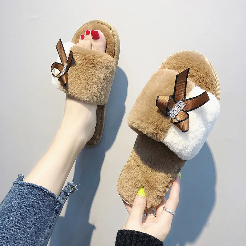 2019 новые плюшевые тапочки женские осенние и зимние повседневные модные домашние