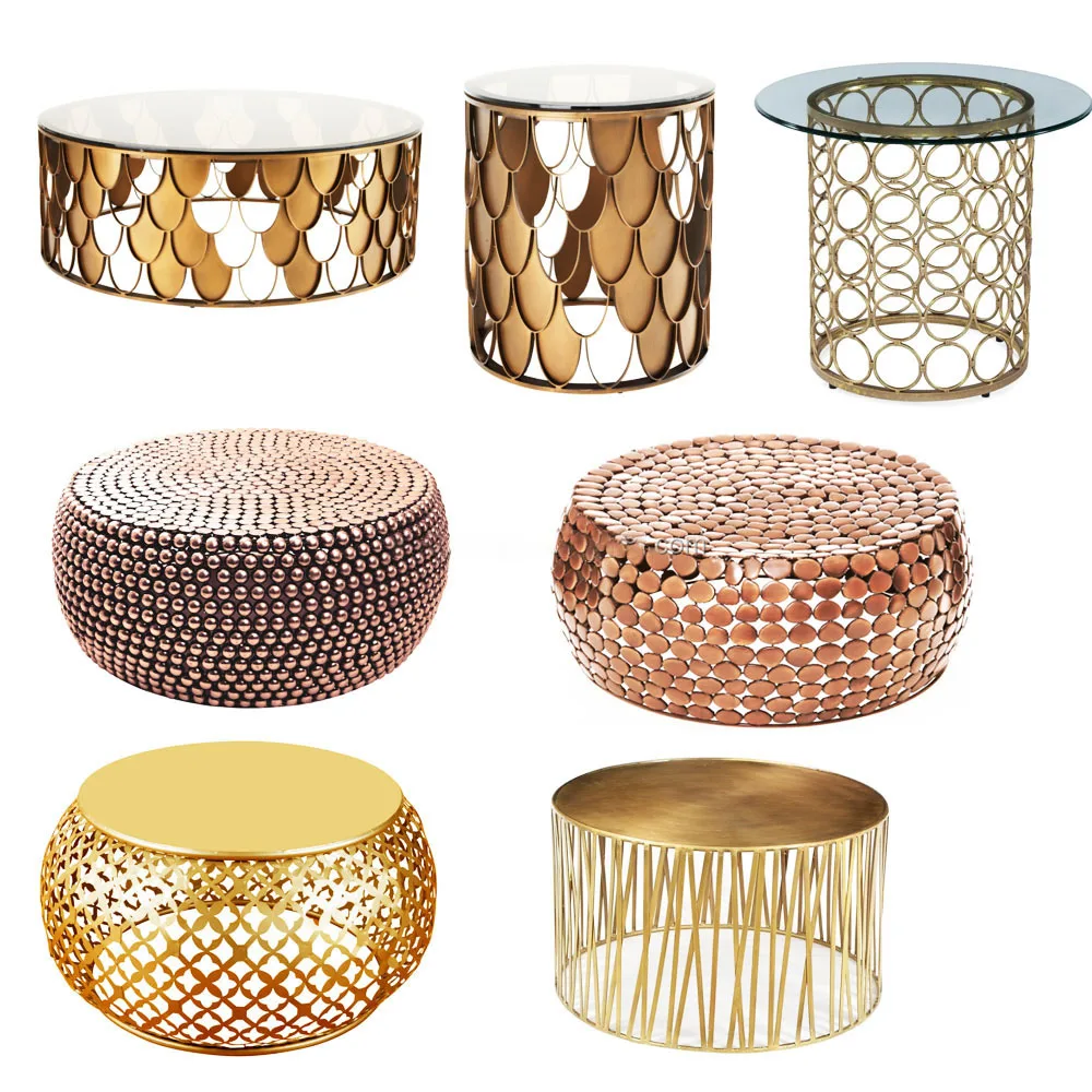 

Italian Design High End Living Room Furniture Center Table Modern Glass & Gold Round luxury Coffee Table