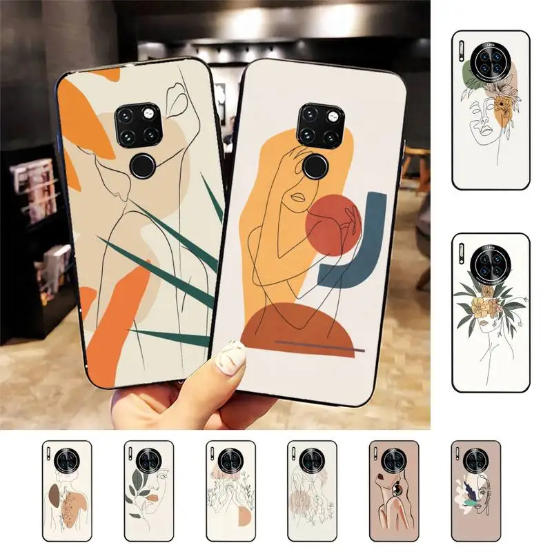 

Aesthetic female line art face Phone Case For Huawei Nova 3I 3E mate 20lite 20Pro 10lite Luxury funda case