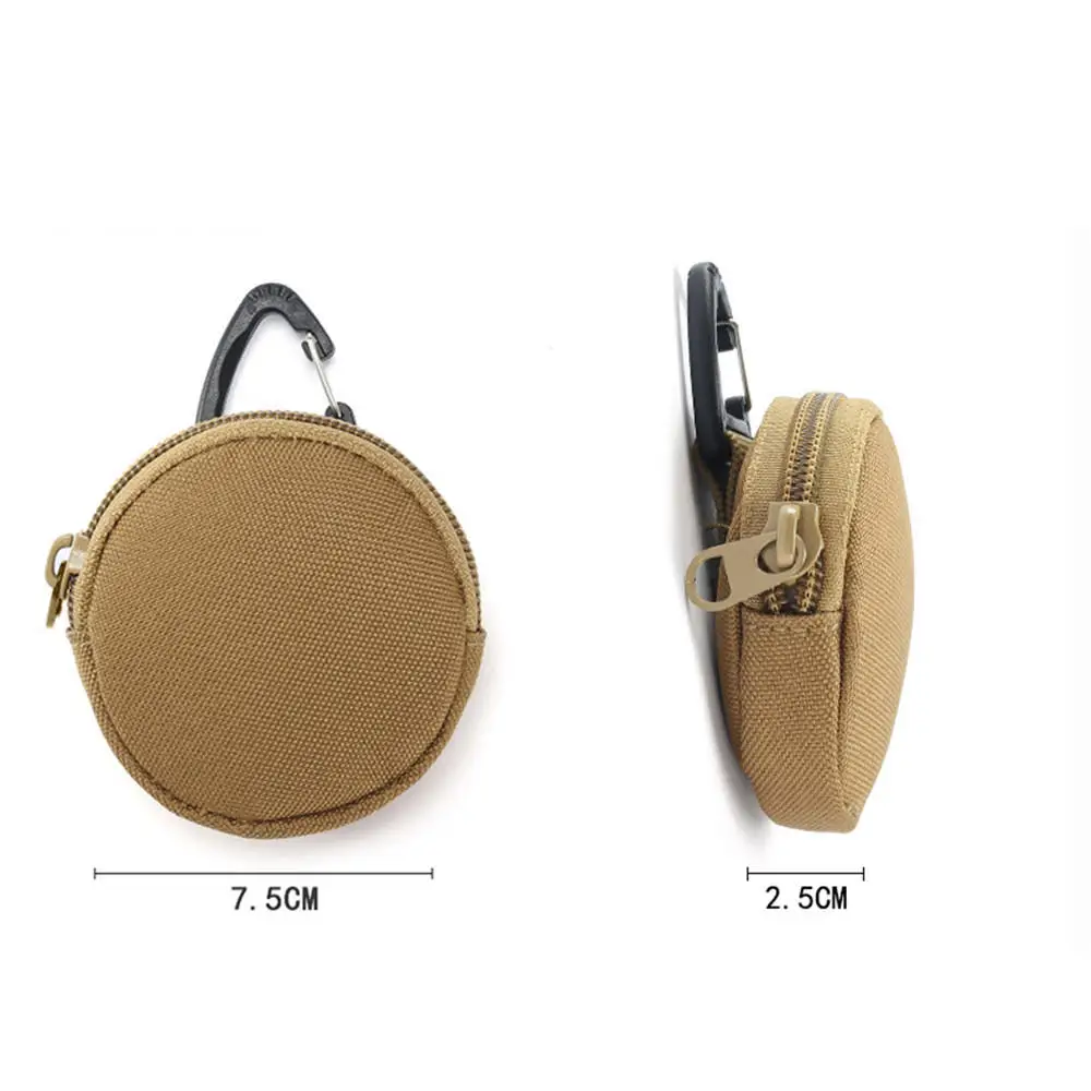 

Tactical EDC Key Wallet Holder Oval Coin Purses Pouch Military Army Circle Belt Bag Keychain Zipper Pocket Outdoor Tool Bag