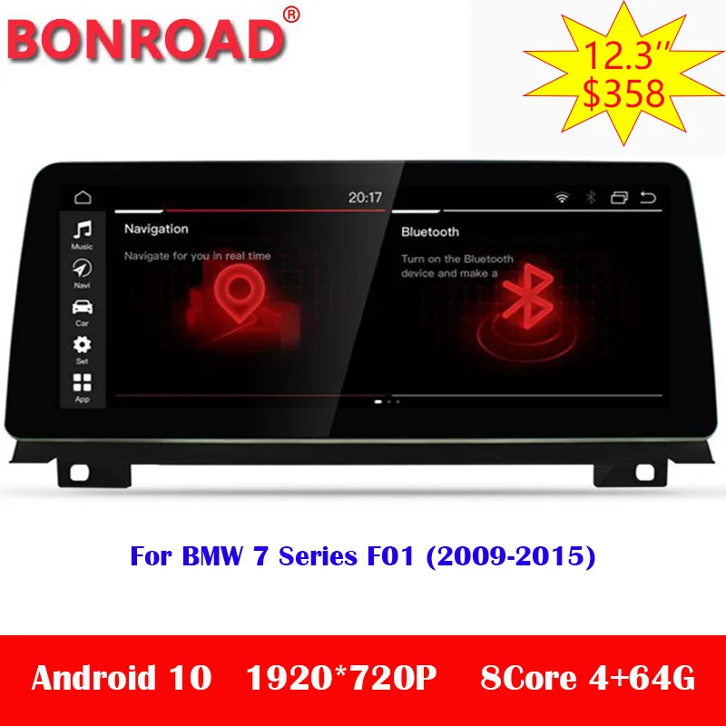 

Bonroad 12.3'' 1920*720P Android 10 Car Radio For BMW 7 Series F01 F02 2009-2015 CIC NBT Video Player Multimedia Auto Head Unit