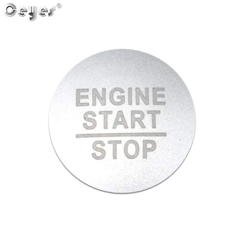 Silver button cover Ceyes автомобильный Стайлинг для Honda Civic Fit Accord Dio Jazz Авто Кнопка запуска и остановки двигателя кольцо Чехлы наклейки аксессуары для интерьера - Цвет: Silver button cover