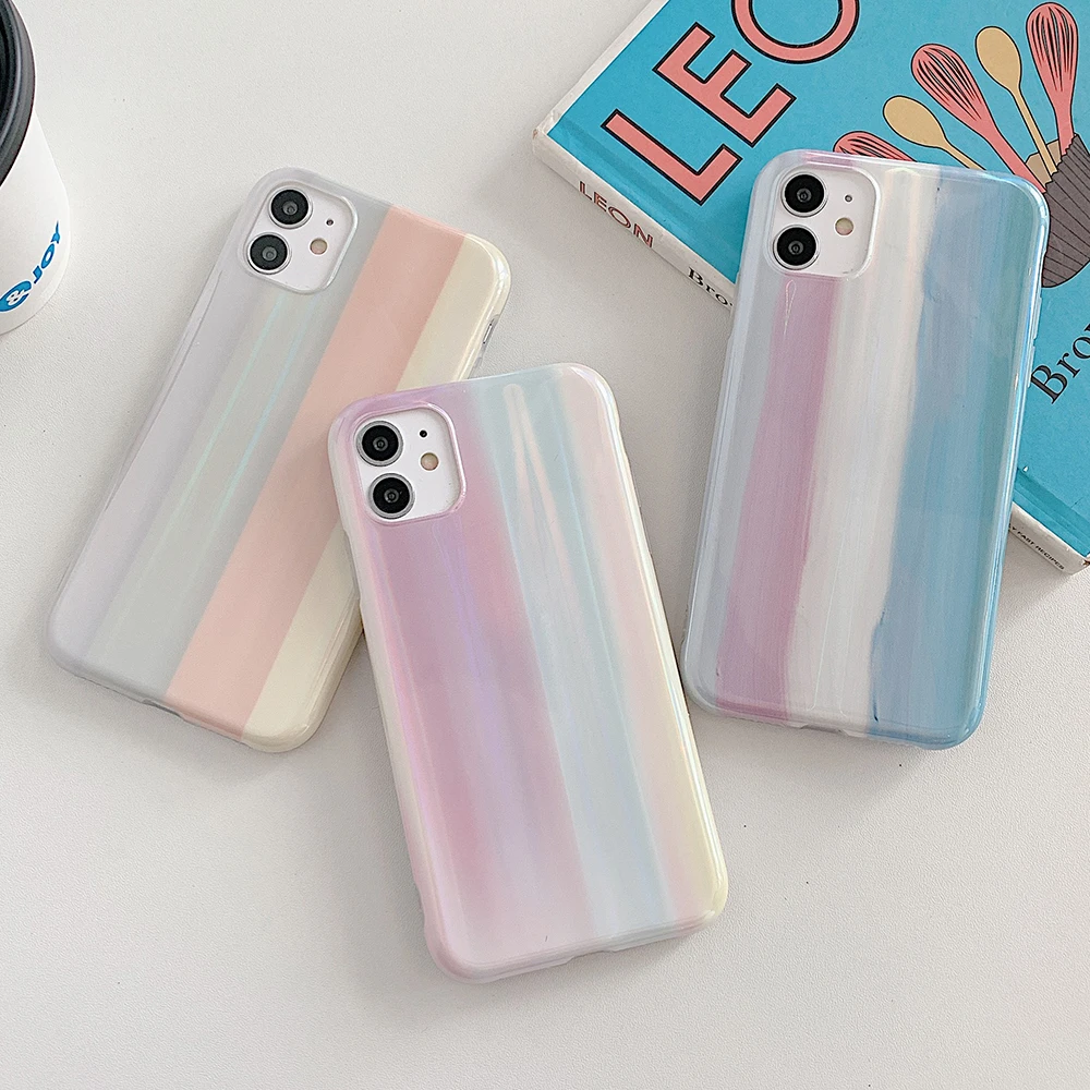 LOVECOM Laser Aurora голографический чехол для телефона iPhone 11 Pro Max XR X XS 7 8 Plus SE 2020 мягкий IMD
