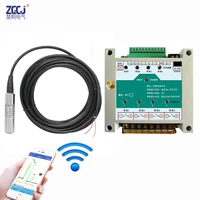 din type wifi water level controller with liquid level sensor relay output phone app remote control liquid level meter