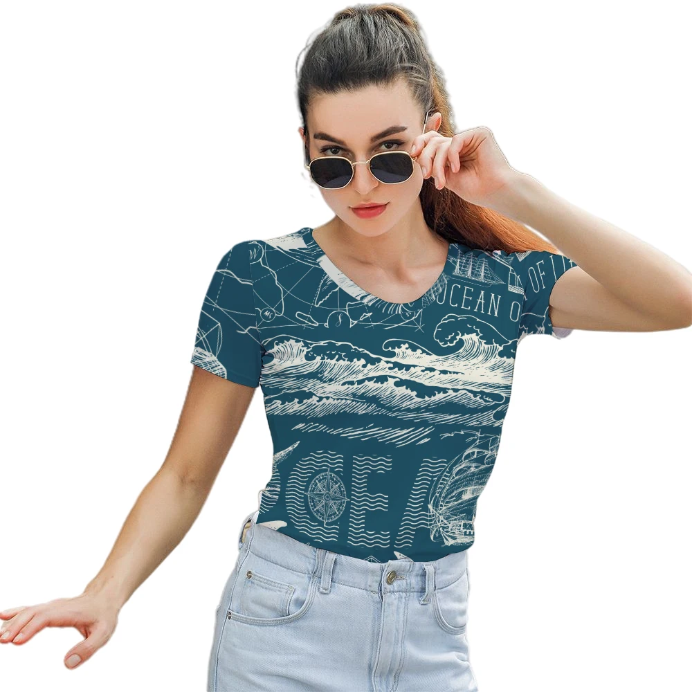 

Ladies Summer T-shirt Fashion Casual Slim Pure Desire Modern Art Hip Hop Letter Simple Art O-neck Short Sleeve