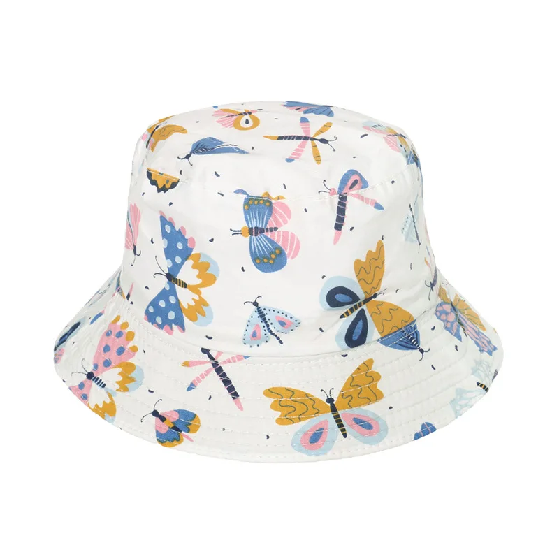 Панама хлопковая для мальчиков и девочек шляпа от солнца с принтом единорога