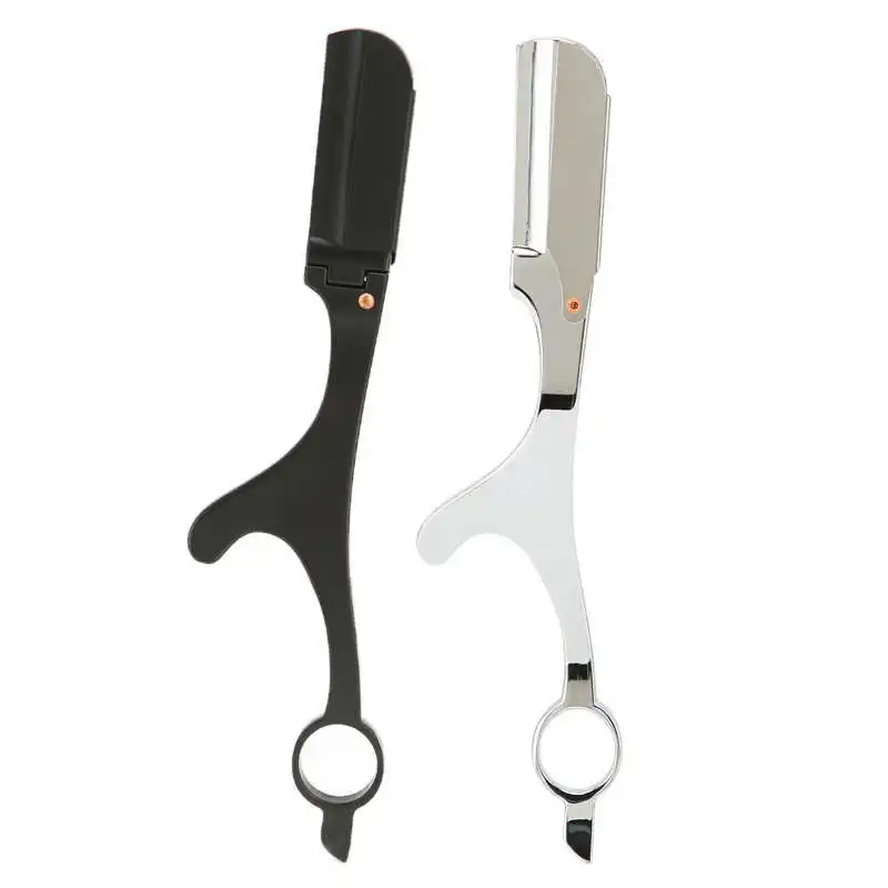 

Barber Finger Razor Rotate Straight Razor Zinc Alloy for Home Use for Face for Eyebrows for Beard for Hair Salon for Head