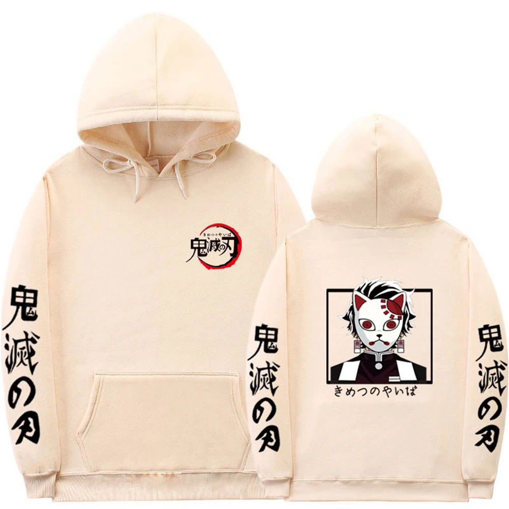 

Модные пуловеры с длинным рукавом с принтом тангиро в маске, Повседневная Толстовка с капюшоном в стиле киметсу но айба, аниме, рассекающий ...