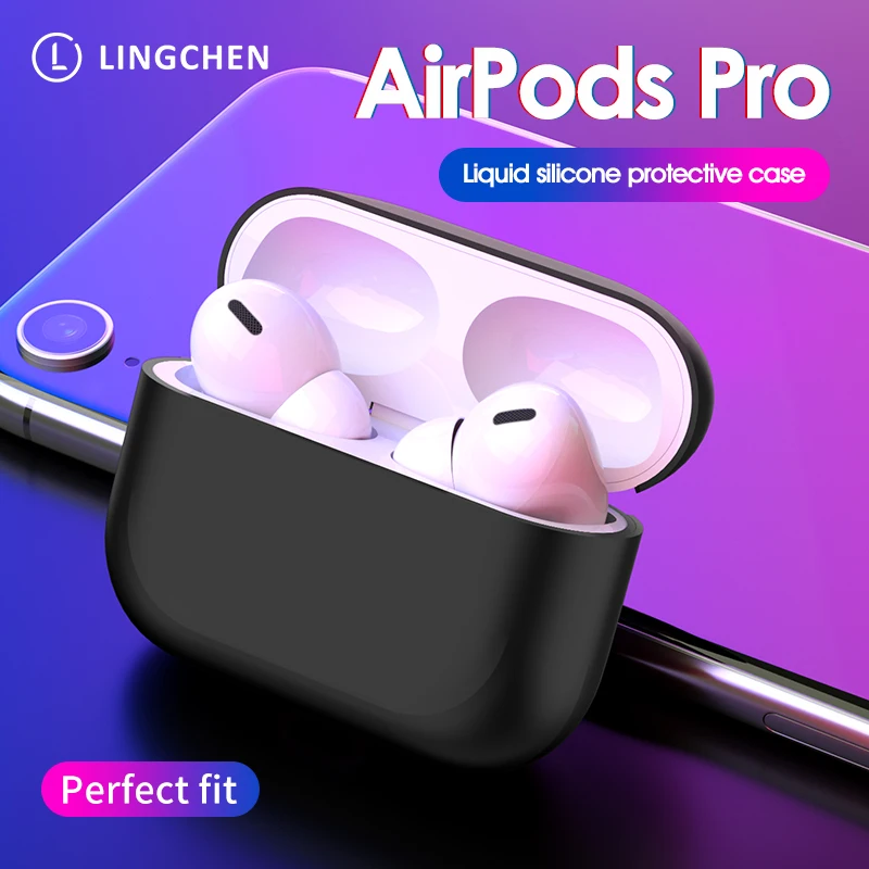 LINGCHEN силиконовый чехол Защитный для Apple Airpods pro TWS Bluetooth наушники Мягкий