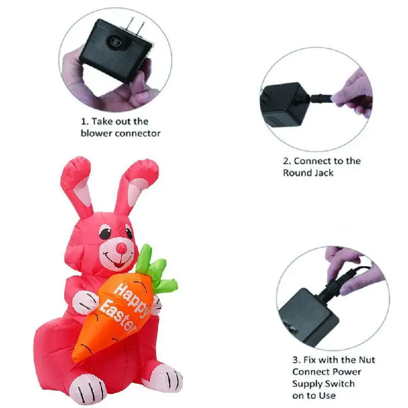 

Large Pink/blue Inflatable Easter Bunny Cute Rabbit LED Lamp Inflatable Outdoor Garden Clothing Air Easter Model Toys for Kids