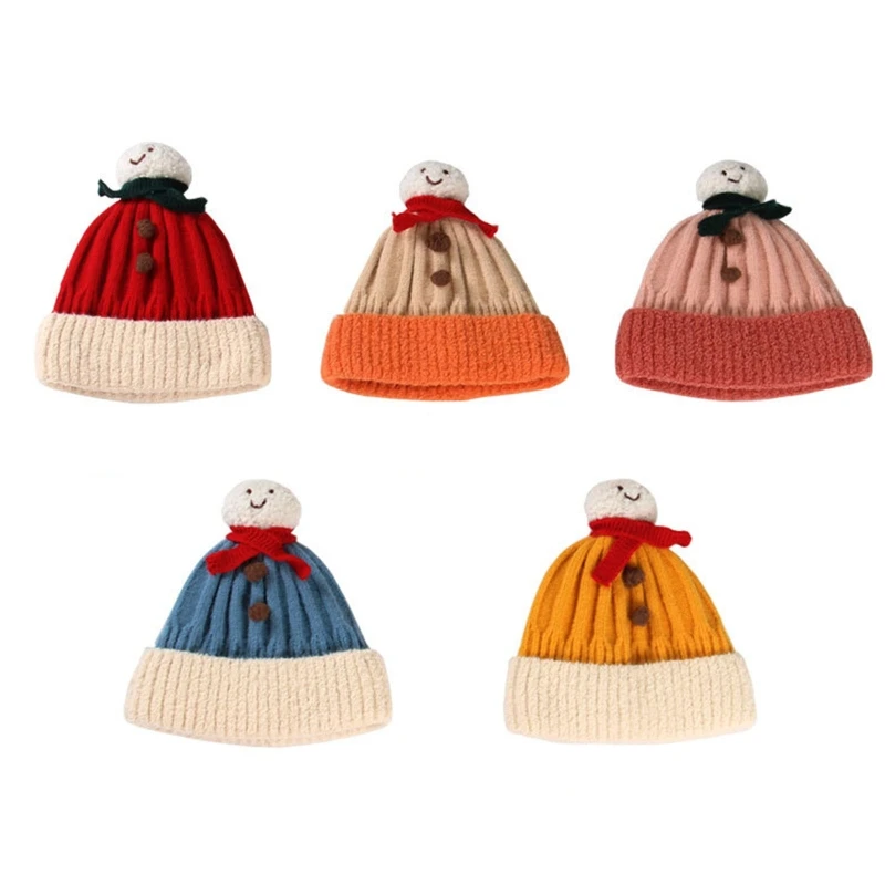 

2022 New Soft Knitting Wool Baby Hat Cute Bonnet Autumn Winter Warm Thicken Beanie