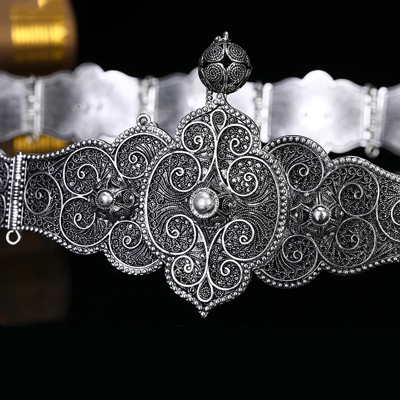 Caucasian Ethnic Metal Belt Adjustable Length Ladies Wedding Decorative Jewelry Waist Chain