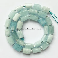 7 natural faceted brazil aquamarine cylinder spacer stone beads for jewelry diy making