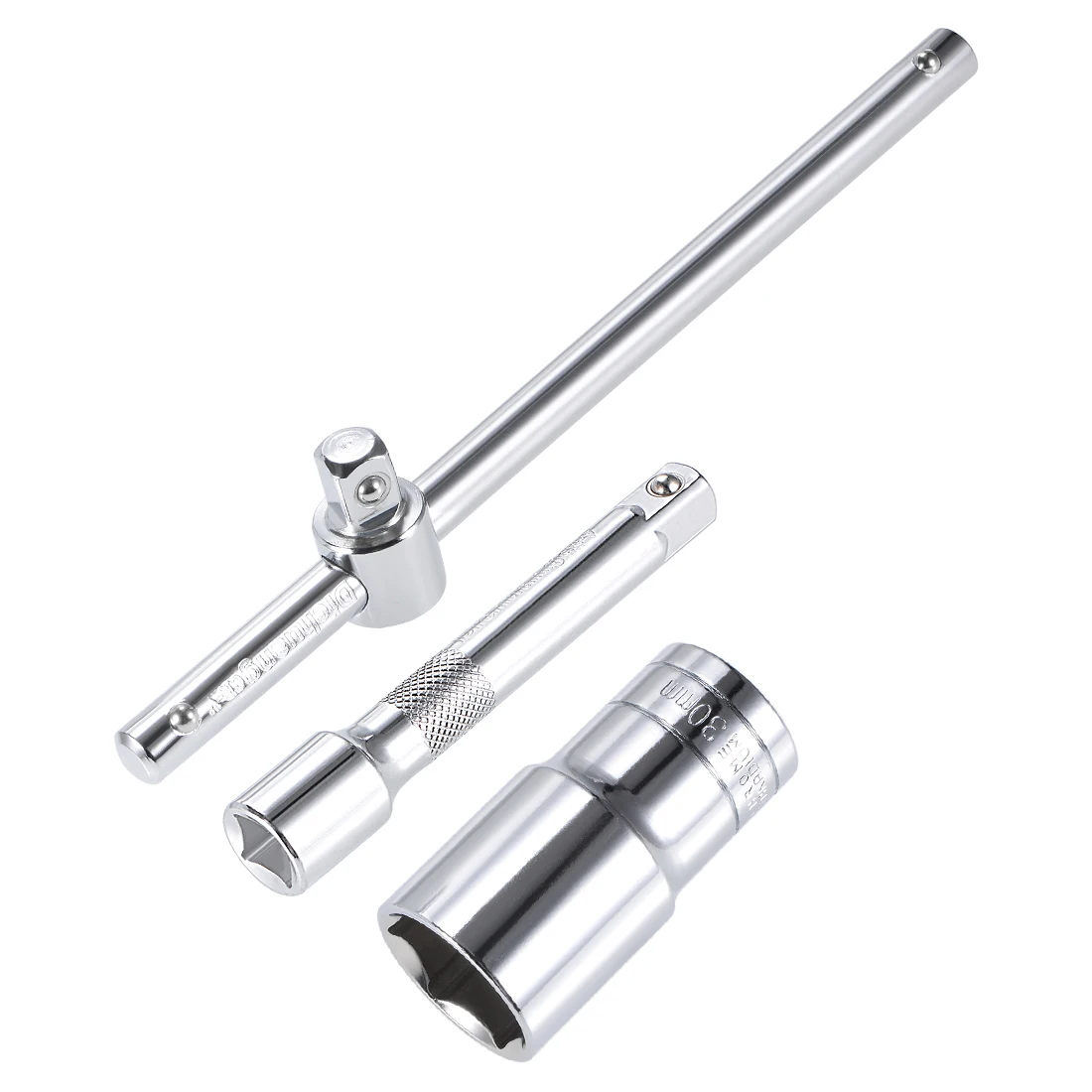 

Uxcell 1/2" Drive 32mm 6-Point Deep Socket 10" Sliding Wrench 5" Extension Bar