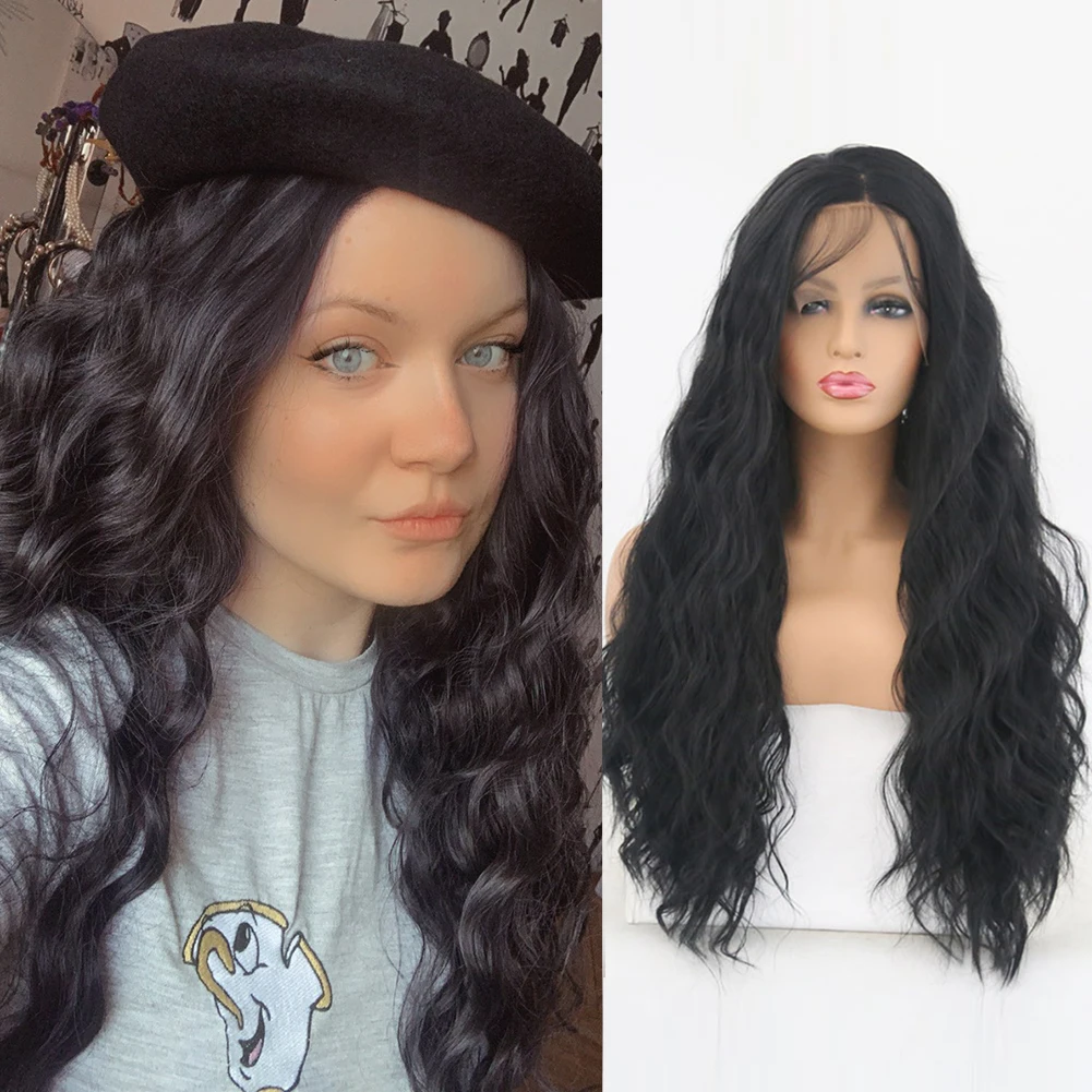 

High Temperature Lace Front Wigs for Women Body Wave Lace Wig Long Hair Black Wig Heat Resistant Fiber Cosplay Wig Daily Used