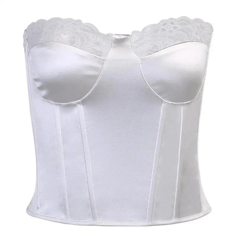 

Fashion Women Lace Tight-Fitting Fishbone Tube Top Bottoming Tube Top New Solid Color Sexy Breast-Wrapped Women