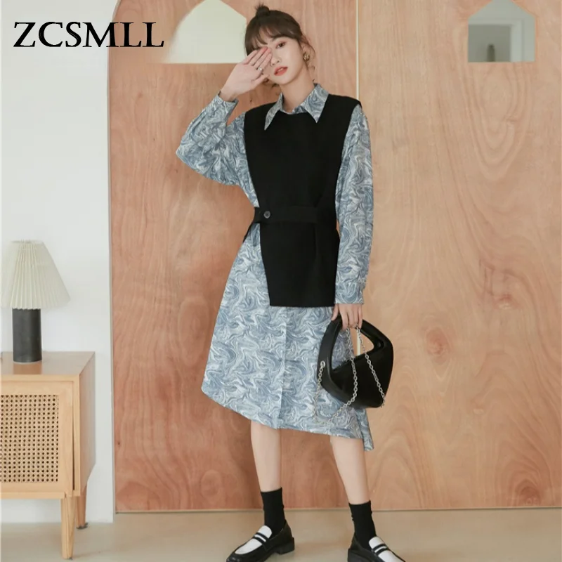 

Платье-рубашка ZCSMLL женское длинное с длинным рукавом, на пуговицах, осень 2021