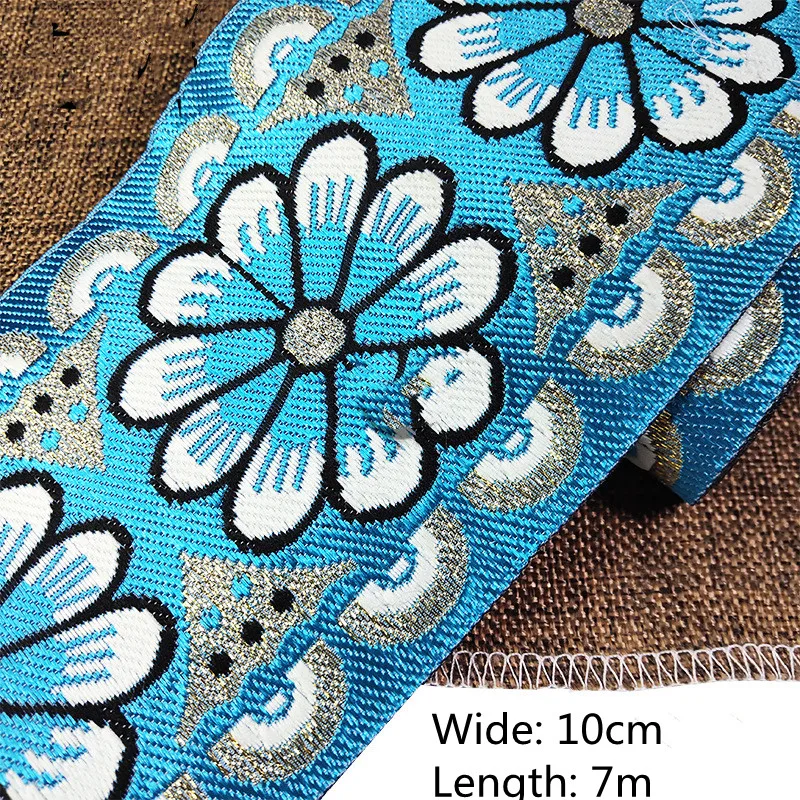 Винтажная этническая кружевная лента вышивка бохо цветок отделка для одежды сумок DIY ткань - 7 метров/рулон.