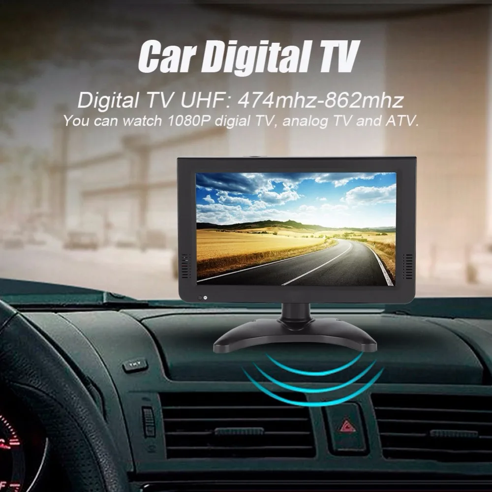 LEADSTAR 10 дюймов экран DVB-T2 16:9 1080P Автомобильный цифровой ТВ Стерео окружающий Портативный ТВ