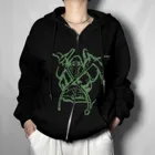 Женская толстовка в стиле хип-хоп на молнии, с принтом