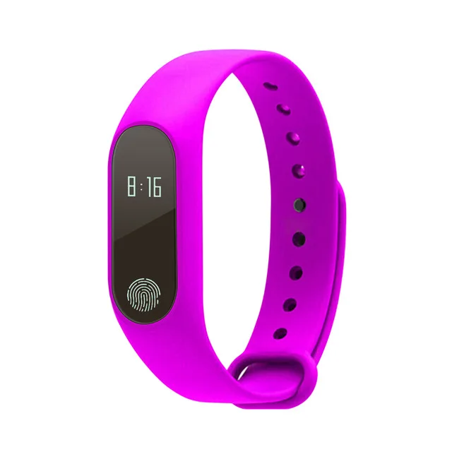 Purple M2 смарт-браслет монитор здоровья шагомер спортивный умный Браслет фитнес-активности для мужчин женщин детей - Цвет: Purple
