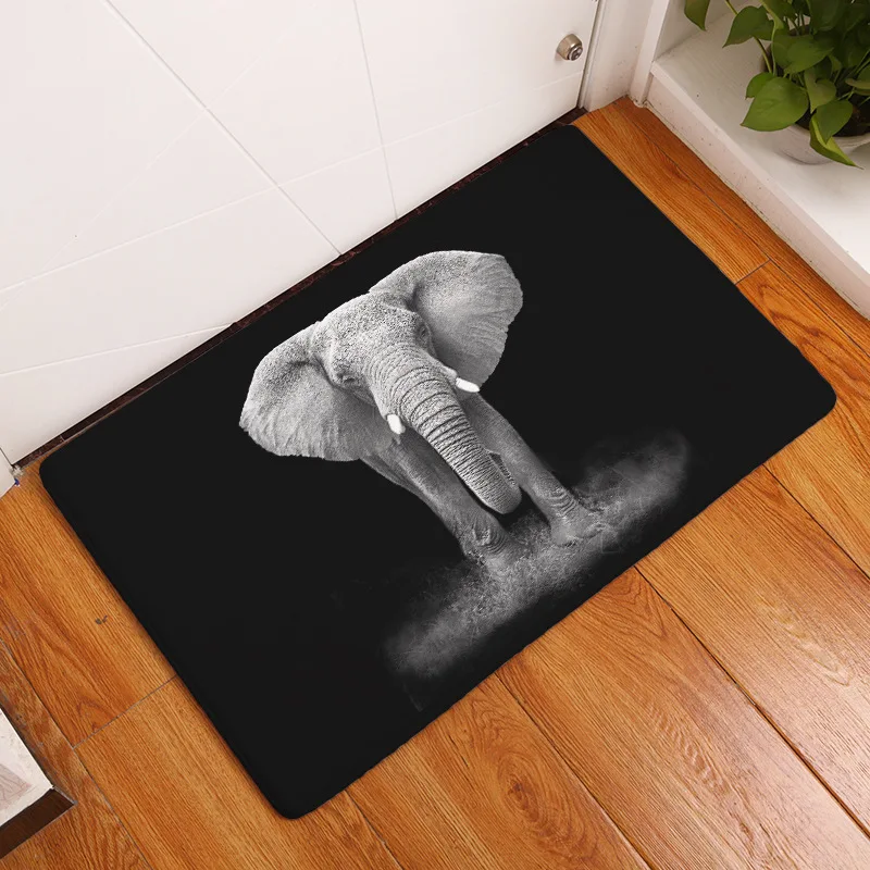 

The Elephant Floor Mats Living Rooms Anti-slip Carpet for Bedroom Kitchen Bathroom Rug Welcome Mats for Front Door