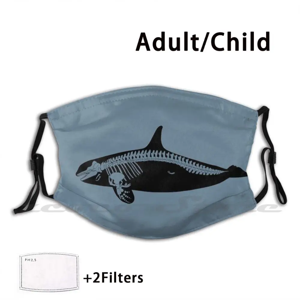 

Female Killer Whale Transparent Skeleton. Mask DIY Washable Filter Pm2.5 Mouth Trending Cetacean Whale Dolphin Killer Whale
