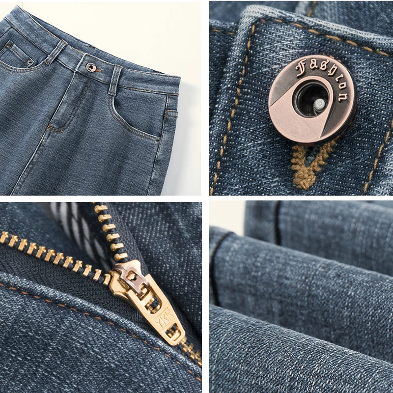 

LIBERJOG Women Skinny Jeans Denim Pencil Pants Spring Slim Stretch High Elastic Female Sexy Trousers Autumn Blue Black