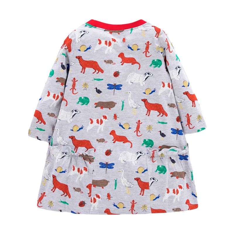 

Little maven/Брендовое осеннее детское платье для девочек; Одежда для маленьких девочек; Хлопковые платья для маленьких девочек с принтом животн...