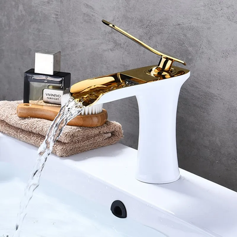 LASO черно-золотой кран для горячей и холодной раковины медный белого цвета ванной