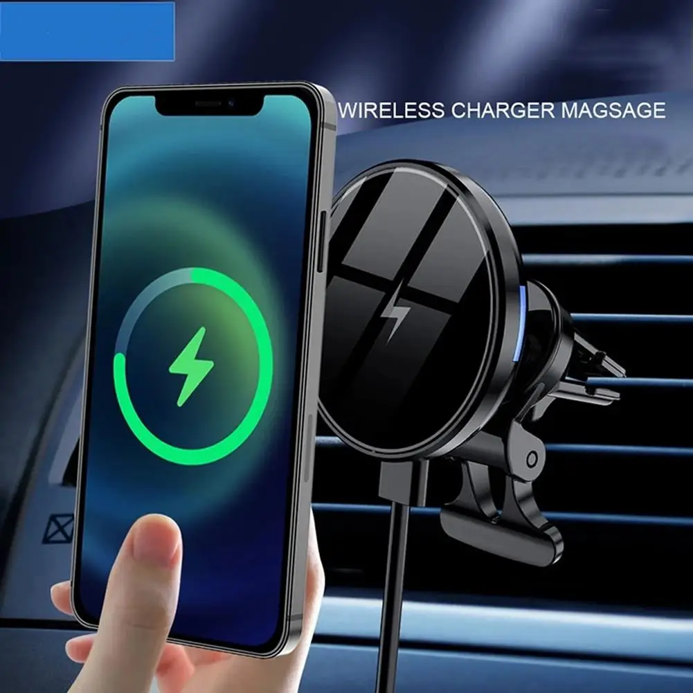 

Magnetic Wireless Car Charger Holder For IPhone 12 Mount Fast Charging Phone Holder 360 Degree Rotation Stand Auto Accessories