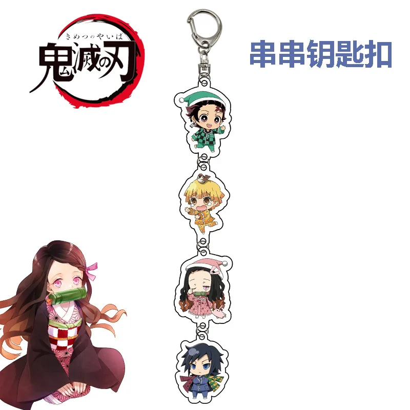 

Anime Fashion Brinco Blade Of Ghost Key Chains Cute Lovers Backpack Kamado Tanjirou Pompom Yaiba Keyring Demon Slayer Keychain