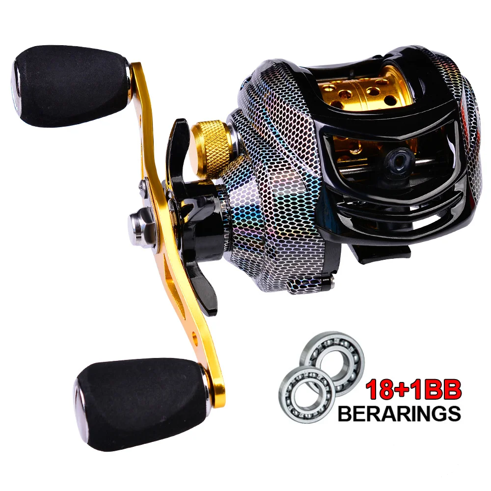 

18+1 Bearings Waterproof Left / Right Hand Baitcasting Fishing Reel High Speed Fishing Reel with Magnetic Brake System