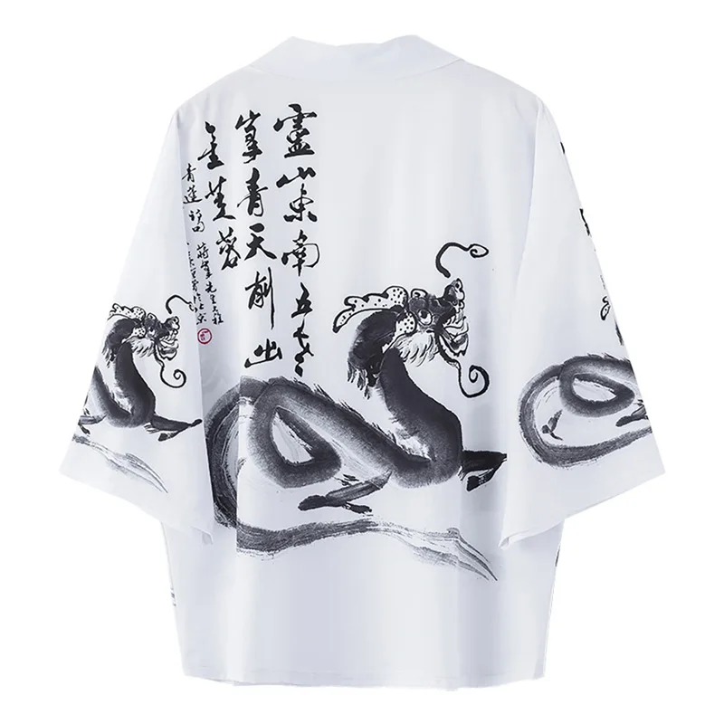 

Traditional Japanese Kimonos Cardigan Men Women Sunscreen Thin Loose Printing Summer Kimono Shirt Yukata Asian Clothes