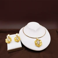 ethiopian dubai fashion earrings for women 2021 round necklace jewelry sets african statement bride wedding party jewellery