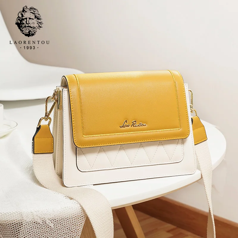 LAORENTOU мини сумка через плечо с клапаном для девочек из спилковой кожи простая
