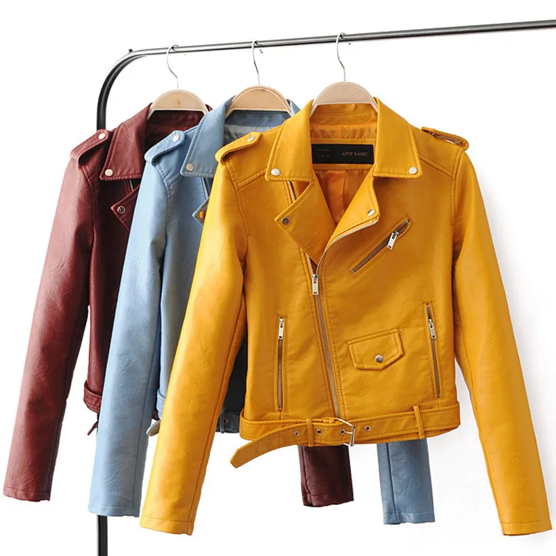 Autumn Winter New Short Soft Faux Leather Classic Jacket Women Coats Fashion Zipper Motorcycle Pu Leather Ladies Street Coat jielur autumn winter leather jacket women black zipper short coat slim korean pu kpop leather clothing mujer coat 2019 new s xl