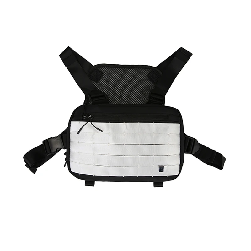 White 2 chest bag Новая мужская тактическая поясная сумка, тактический жилет, нагрудная сумка в стиле хип-хоп, функциональная нагрудная сумка, нейлоновый военный жилет, нагрудная сумка - Цвет: White 2 chest bag