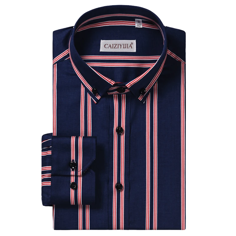 Мужская рубашка в полоску 100% хлопок стандартная без морщин удобная повседневная