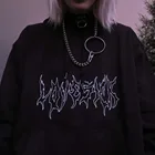 Свитшот женский в стиле Харадзюку, уличная одежда в готическом стиле, худи в стиле панк, пуловер в стиле ужасов, повседневный простой пуловер в стиле Харадзюку с надписью
