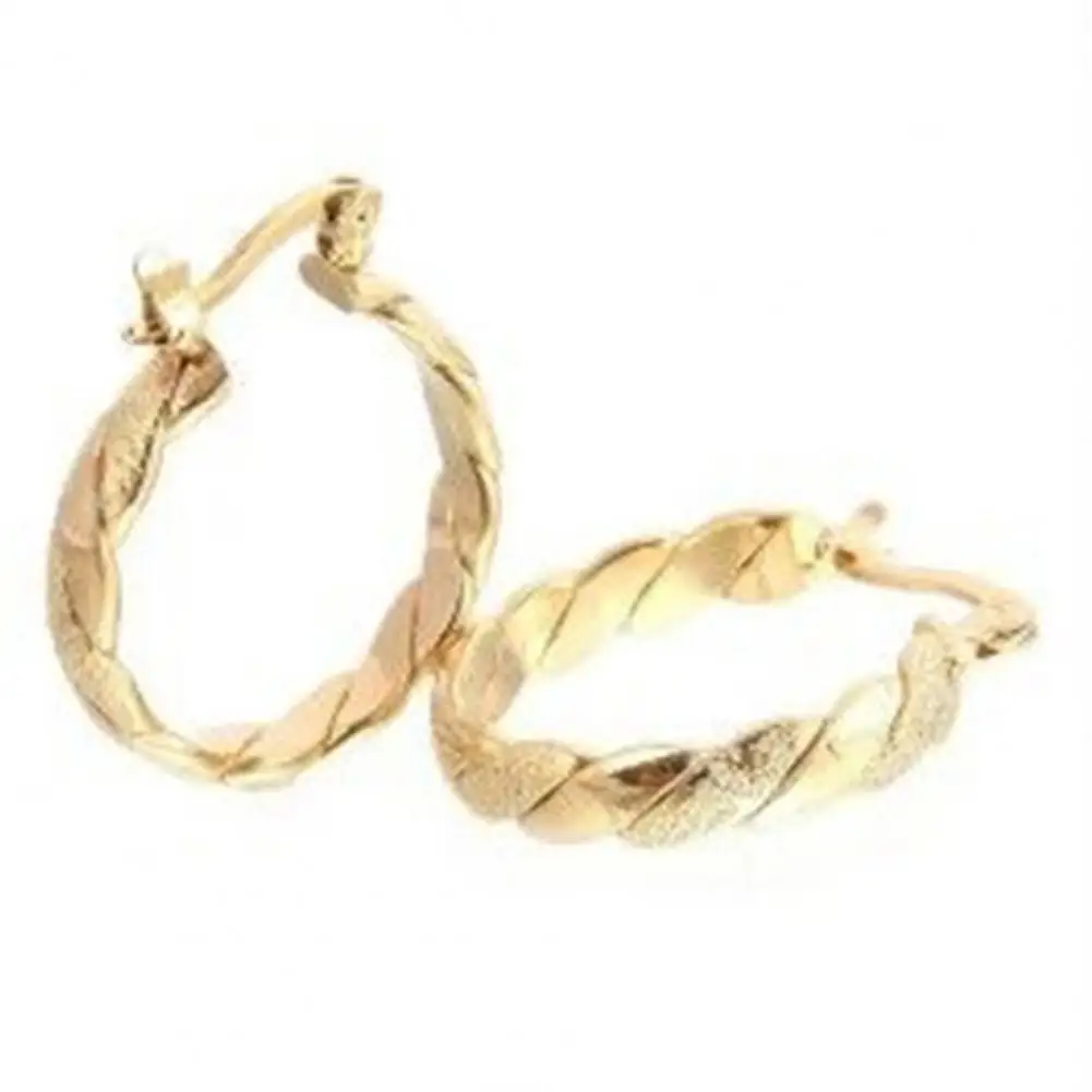 

70% Dropshipping!!Earrings Round Shape Fine Workmanship Sturdy Gold Color Twisted Braided Earrings for Gift