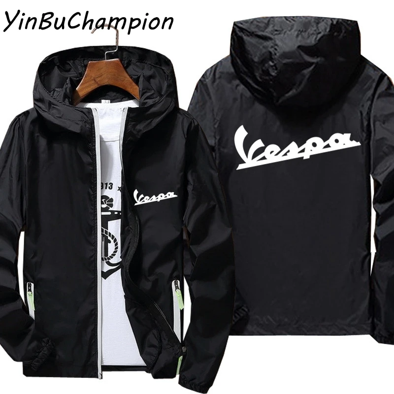 Куртка Vespa Мужская/женская с капюшоном мотоциклетная Повседневная ветровка для