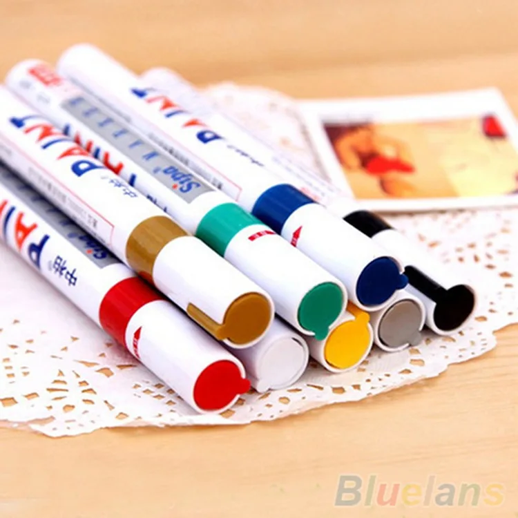 Аутентичная ручка для краски 12-color 3 мм покрышка Металлическая черная карточка