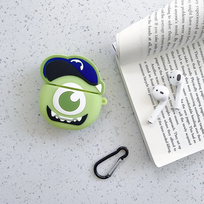 as pic show Для AirPods чехол 3D милый мультяшный чехол для наушников s для Apple Airpods 2 забавные аксессуары Защитная крышка с кольцом на палец - Цвет: as pic show