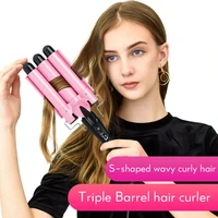 professional hair curling iron ceramic triple hair styler egg roll curler irons wand pipe hair curler hair styling tools f30